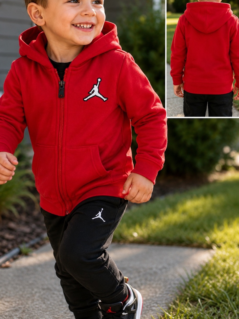 Jordan Jumpman Boys Red Full Zip Fleece Hoodie Jacket 4T